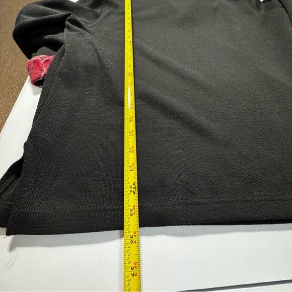 Coldwater Creek L 1/4 Zip Black Sweatshirt Plaid Trim - Picture 8 of 8